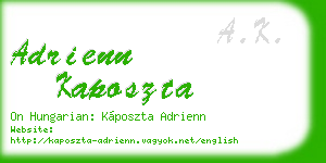 adrienn kaposzta business card